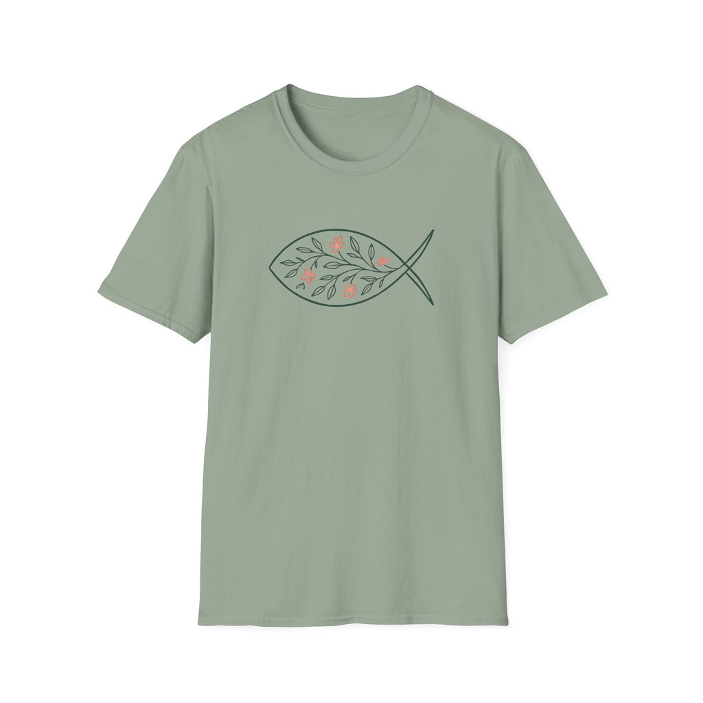 Floral Leaf Fish T-Shirt