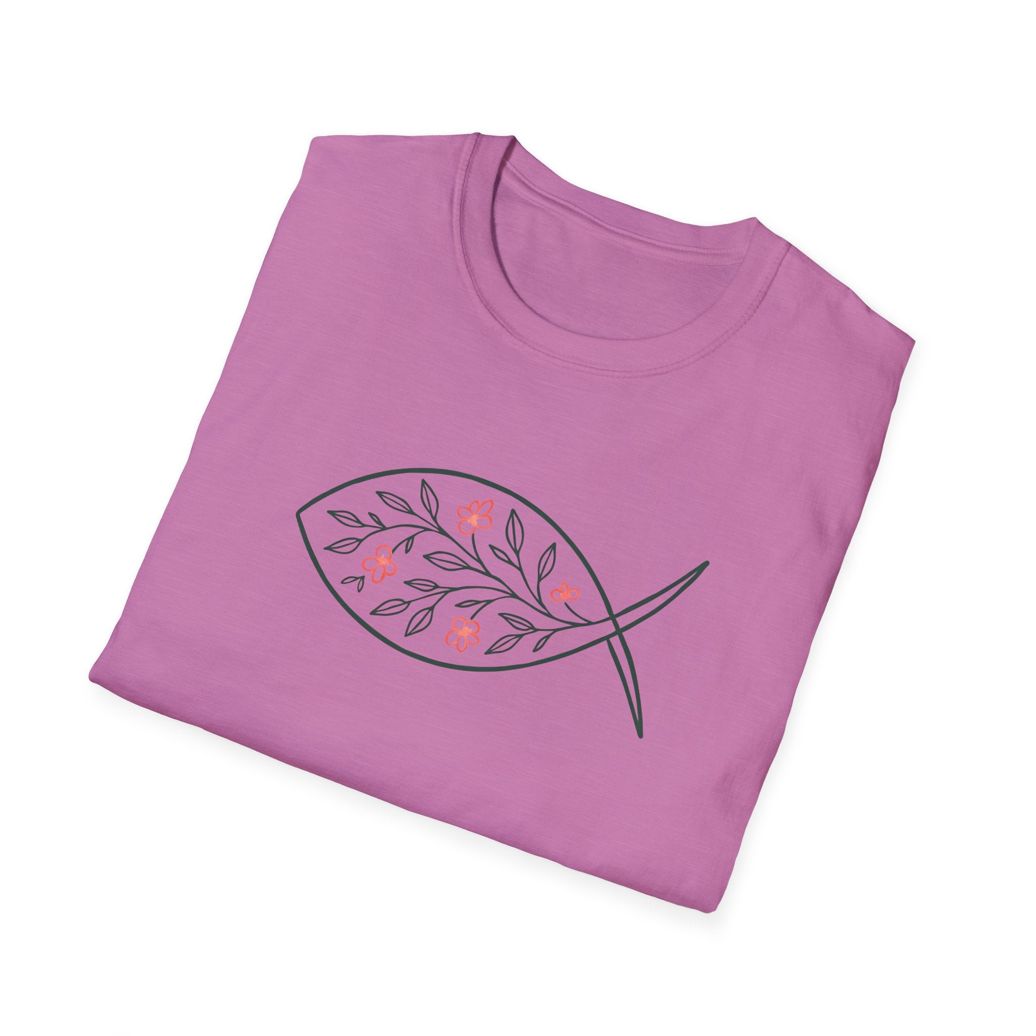 Floral Leaf Fish T-Shirt