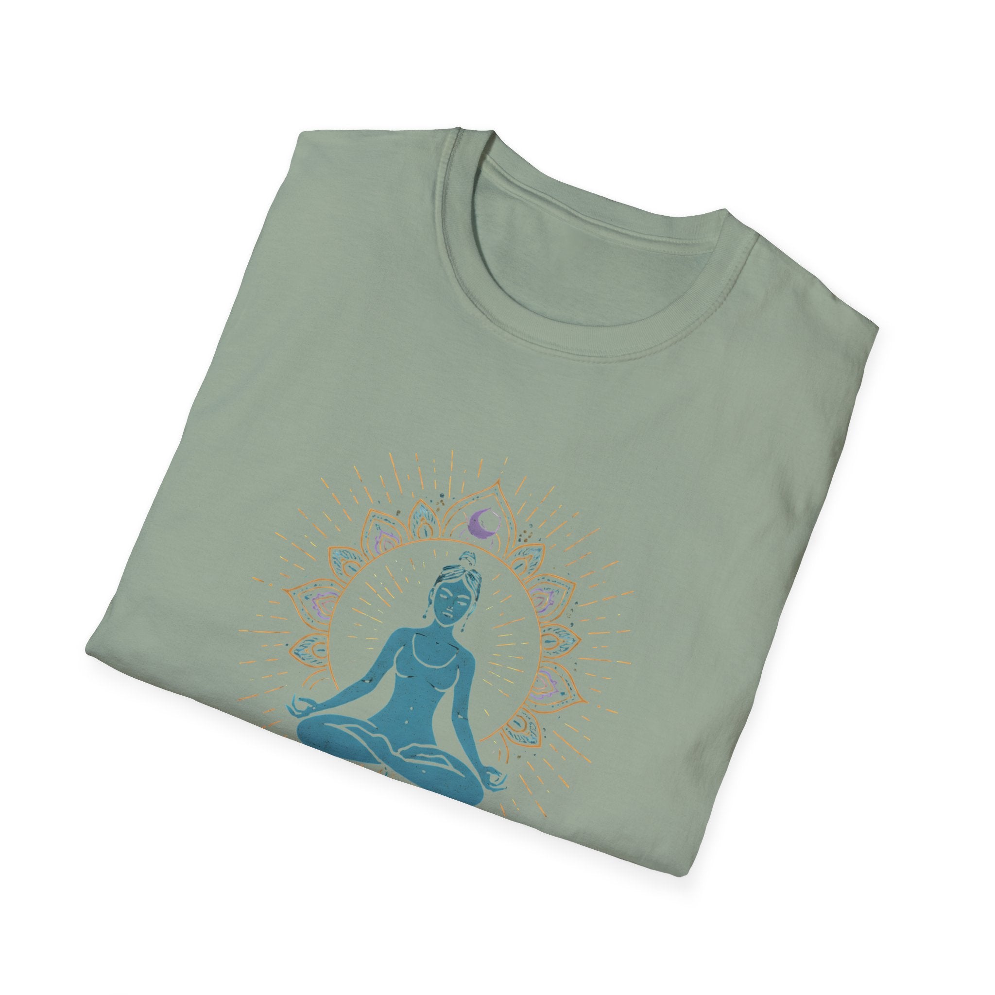 Blue Meditating Woman T-Shirt