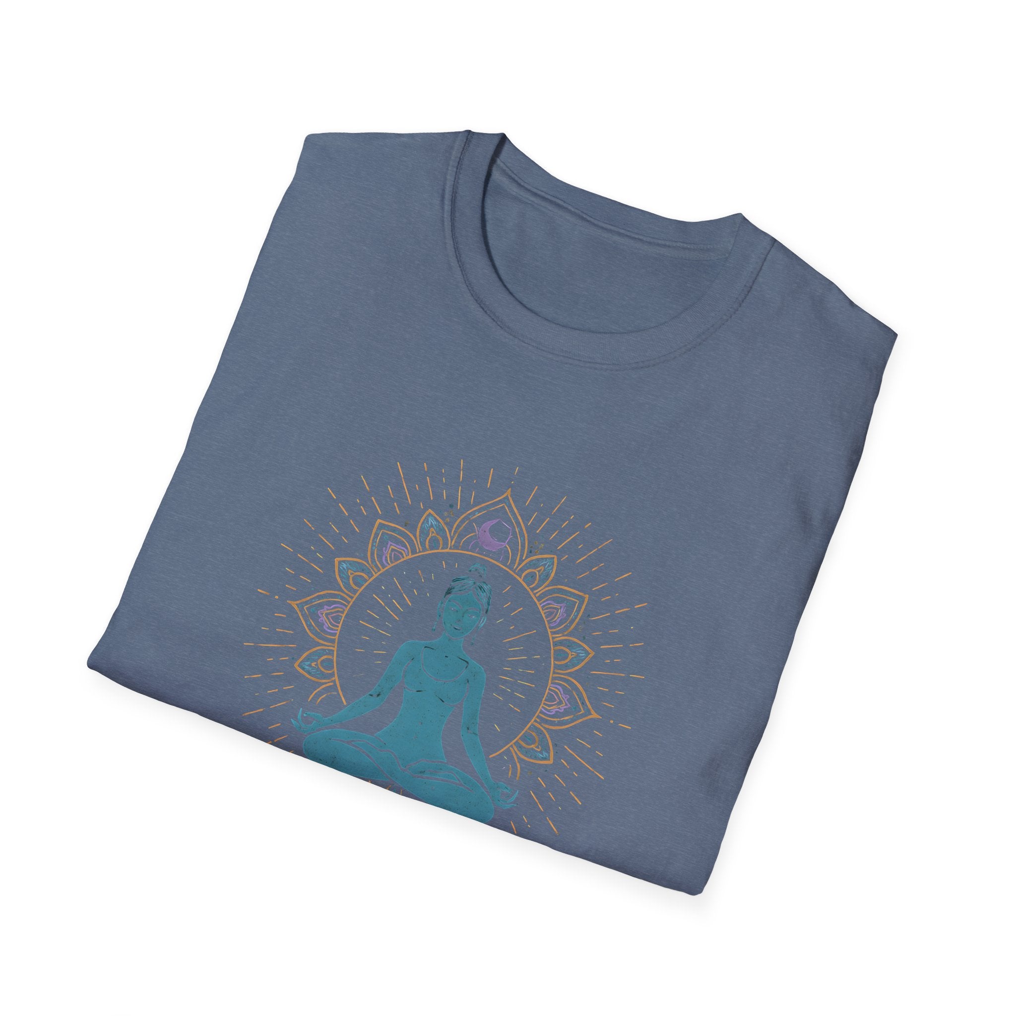 Blue Meditating Woman T-Shirt