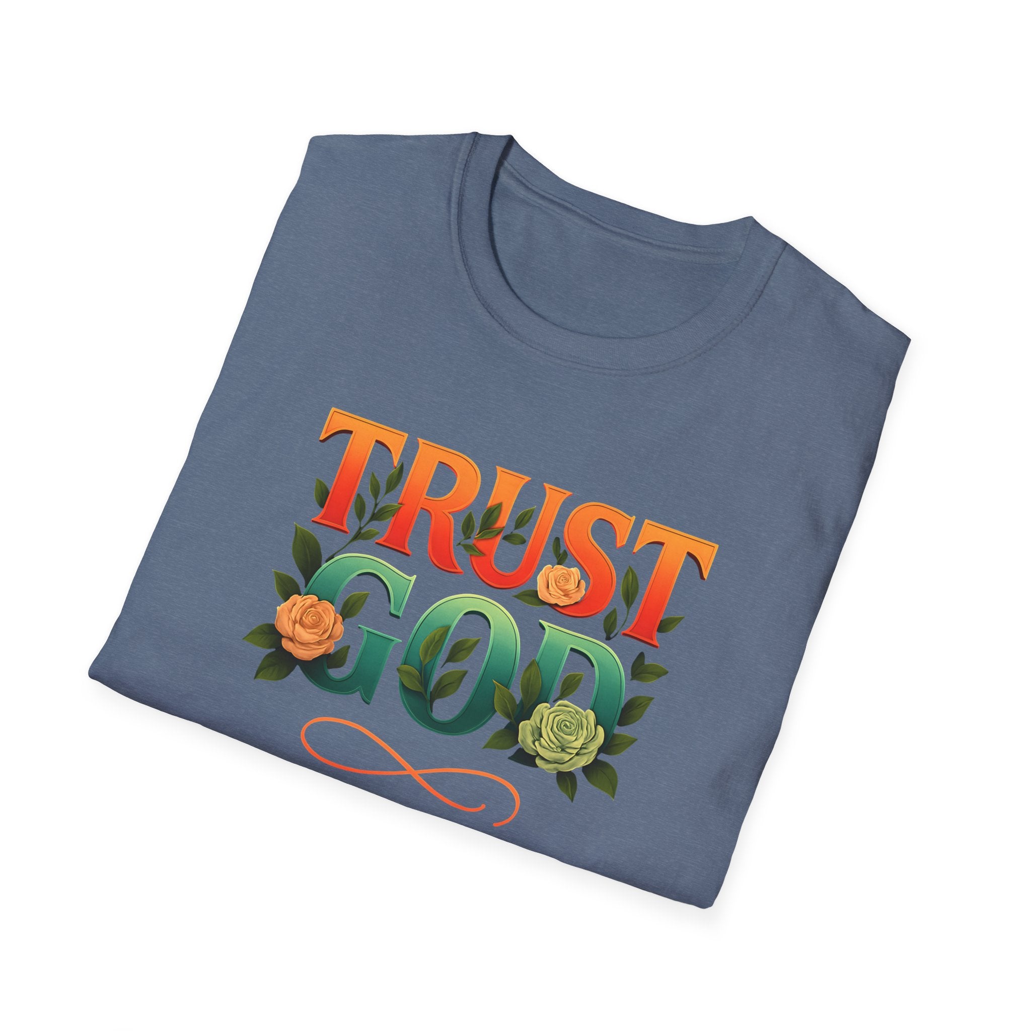 Trust God Floral Design T-Shirt