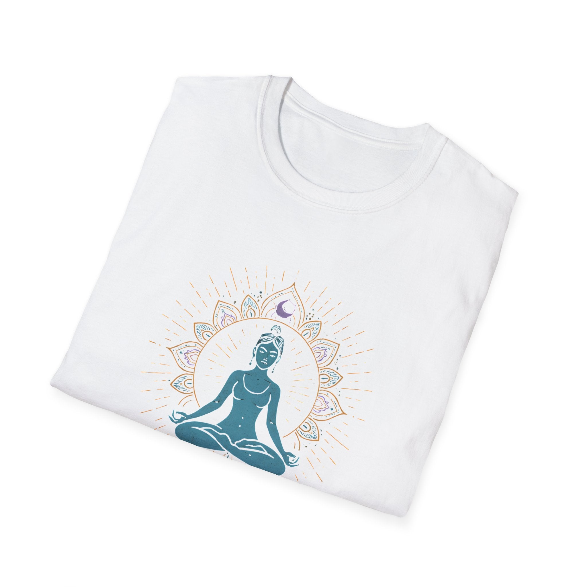 Blue Meditating Woman T-Shirt
