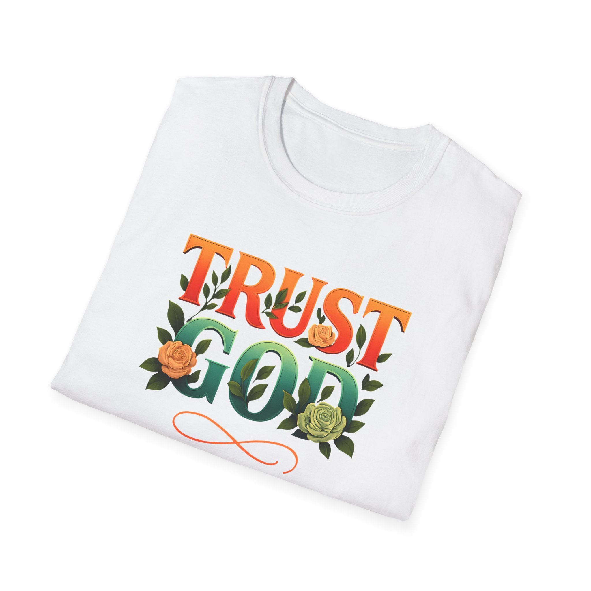 Trust God Floral Design T-Shirt