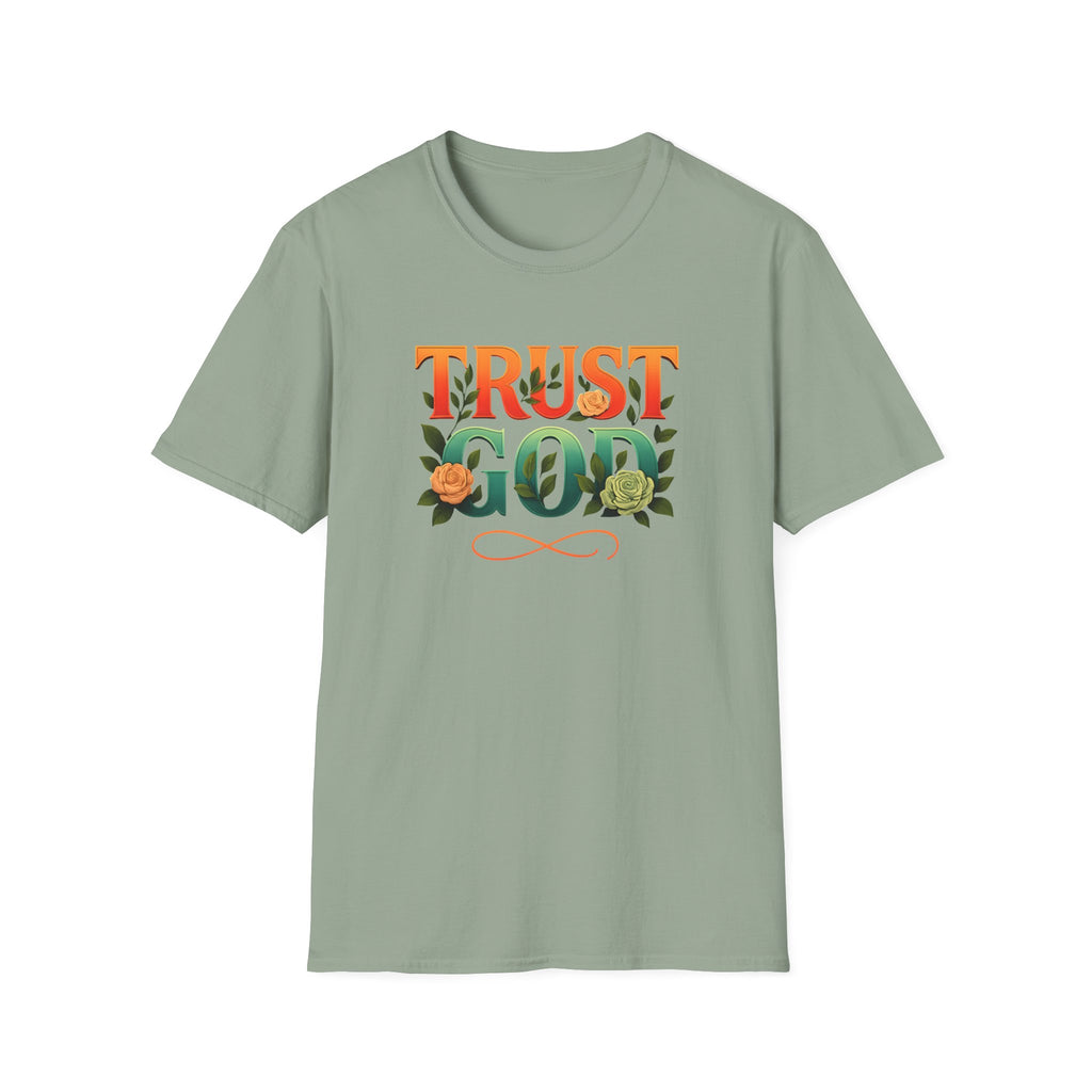 Trust God Floral Design T-Shirt
