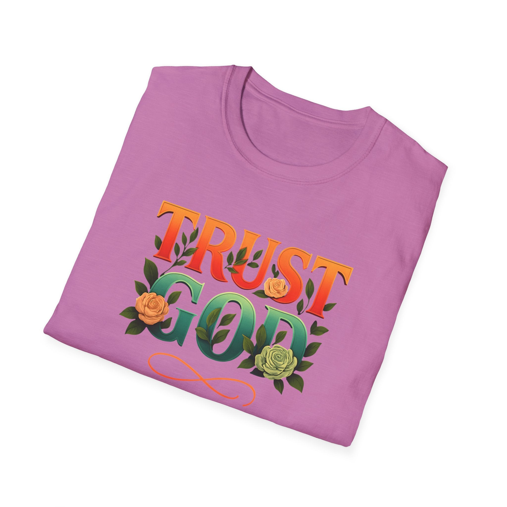 Trust God Floral Design T-Shirt